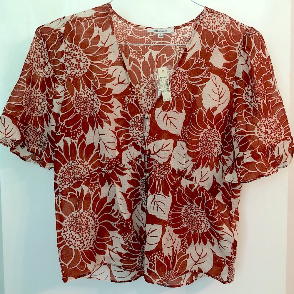 Madewell sheer fall blouse.  BEAUTIFUL!  Size S